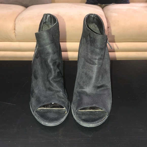 Carlos Santana Shoes - Carlos Santana Suede Open toe heeled boots